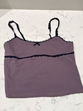 Edikted Pink and Blue Logo Lace Tank Top